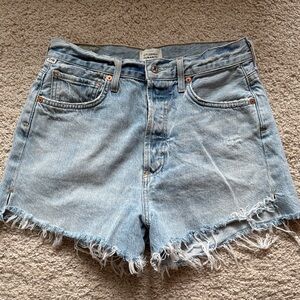 Citizens Of Humanity Light Blue Frayed Jean Shorts